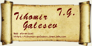 Tihomir Galešev vizit kartica